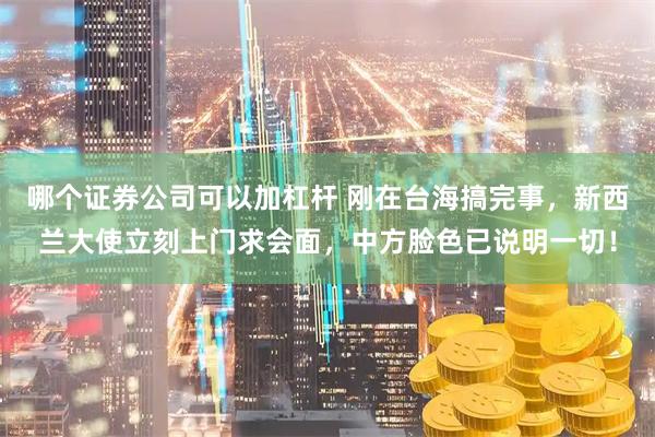 哪个证券公司可以加杠杆 刚在台海搞完事，新西兰大使立刻上门求会面，中方脸色已说明一切！